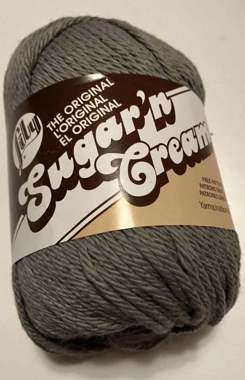 Lily Sugar'n Cream Yarn. 1 Skein, 2.5 Oz. Color: Overcast